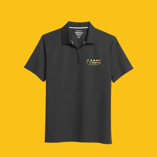 ¼ zip polos · Fame Auto Group by Croma Custom Apparel