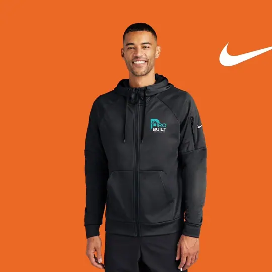 Nike zip-up sweater · Pro Built Construction by Croma Custom Apparel